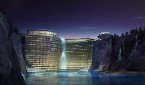 В Шанхае строят элитный отель в заброшенном карьер