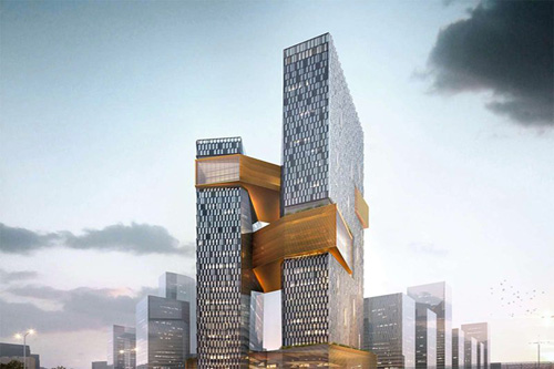 В Китае строится небоскреб с золотым поясом