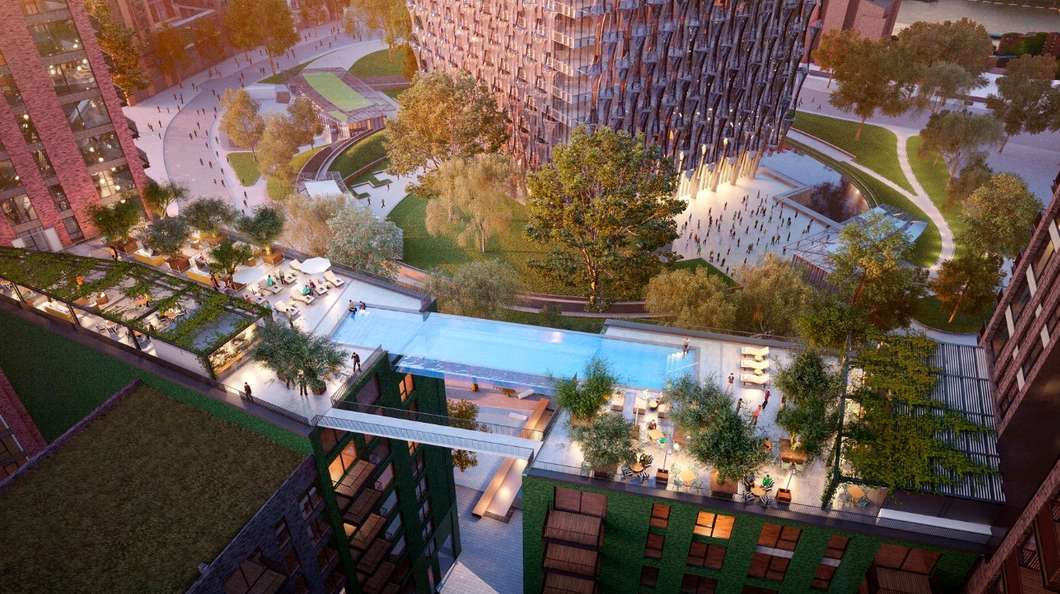 На крыше элитного жилого комплекса в Лондоне появится прозрачный бассейн