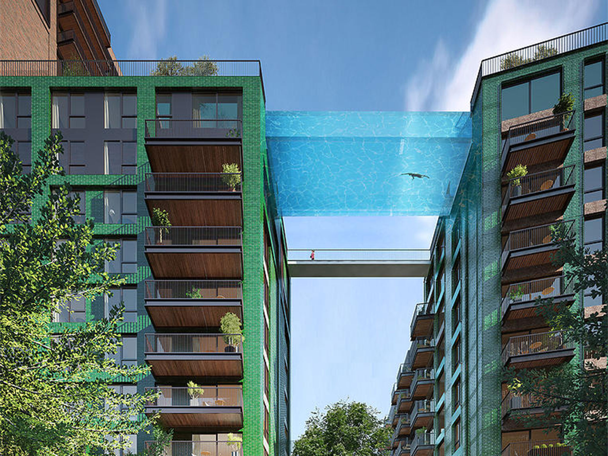 В Лондоне откроют первый прозрачный парящий бассейн