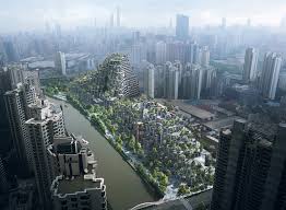 В Шанхае построят небоскреб покрытый деревьями в форме горы